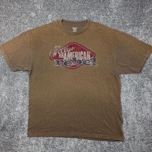Vintage Y2K Jeep Shirt Mens XL Brown‎ Willy's Wrangler American Rebel Off Road